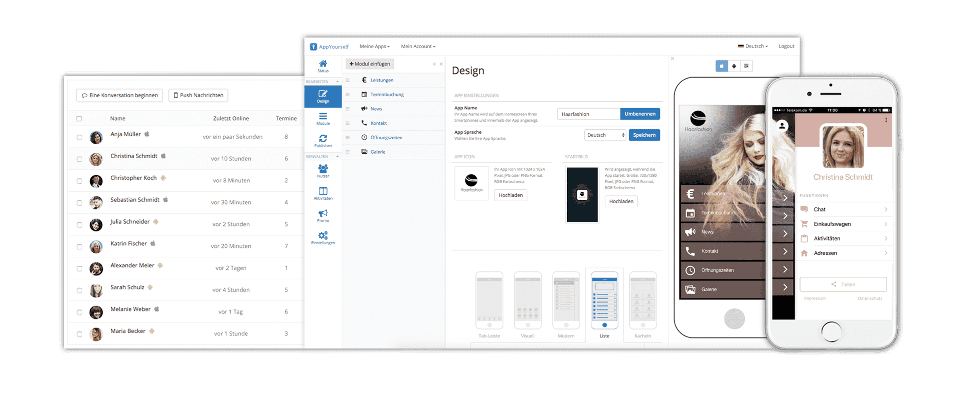 Der App Baukasten mit Kundenmanagement System