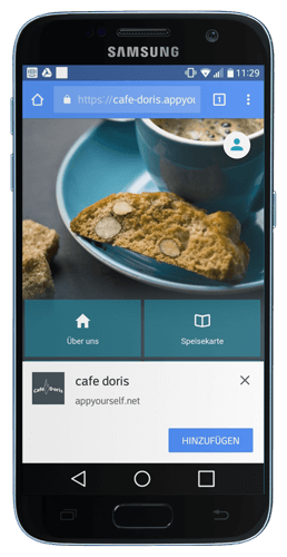 Installation der Progressive Web App auf einem Android Gerät