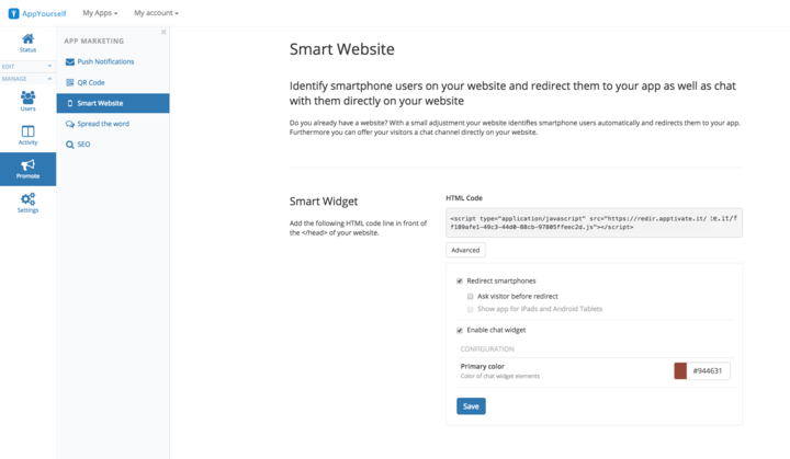 How you can integrate the smart widget inside your website