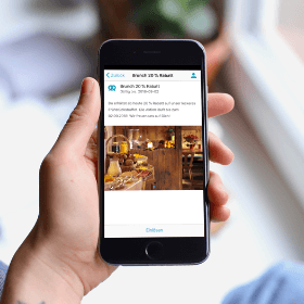 Im App Baukasten das Gutschein Modul auswählen