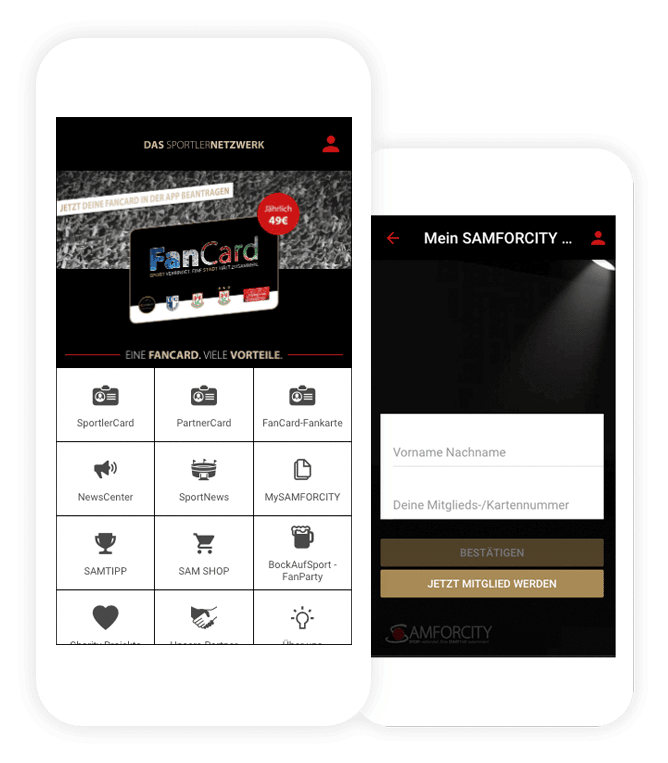 samforcity-app-customizing Das App Customizing von Samforcity: Die FanCard