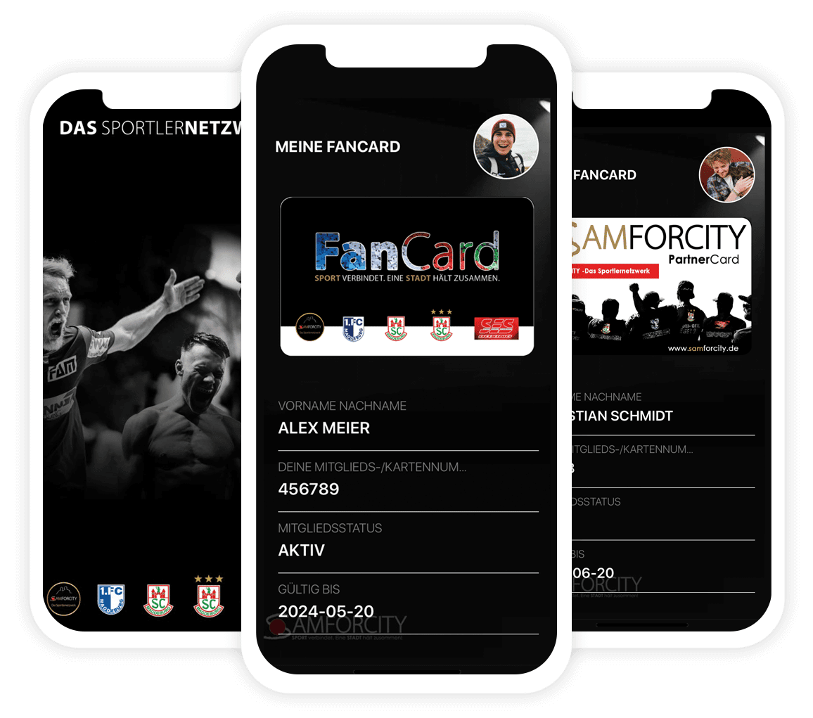 Digitale Mitgliedskarte - Individuelle App Entwicklung für Samforcity