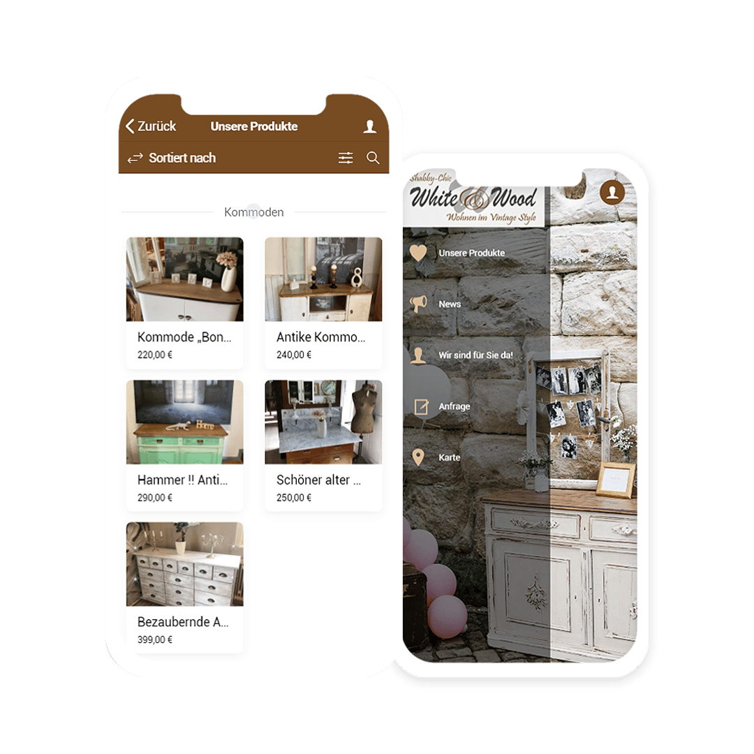 Shop App von White & Wood