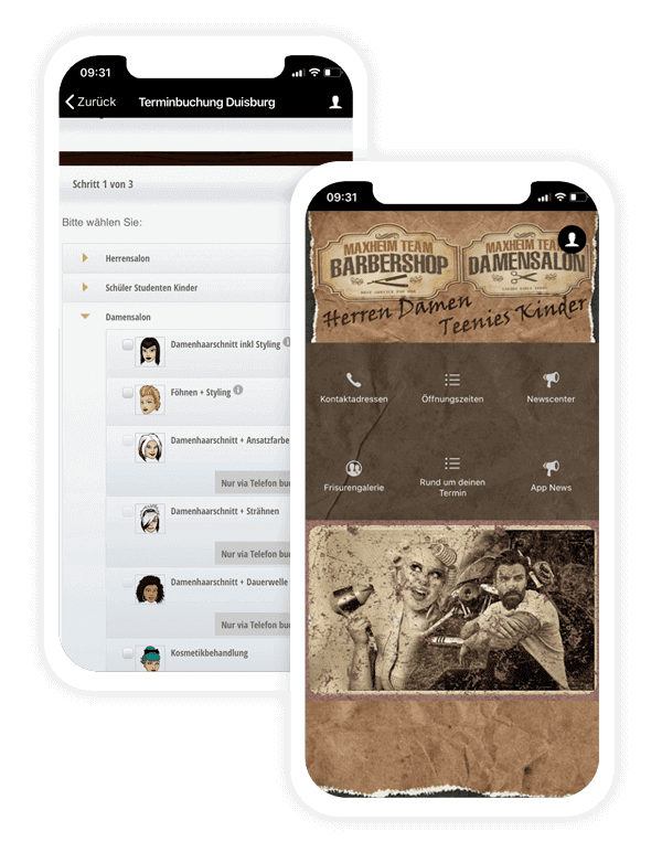 Appointment booking app by barber shop Maxheim