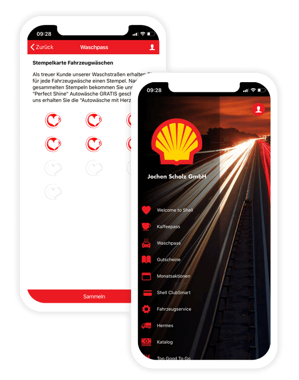 The stamp card app of Shell Scholz