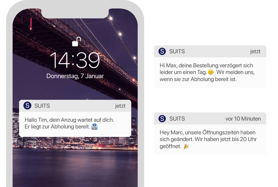 Shop & Collect Funktion: mit Push Nachrichten Kunden über den Stand der Bestellung informieren