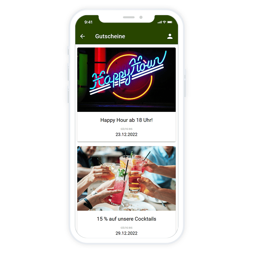 digitale Gutscheine in der Cocktail House App
