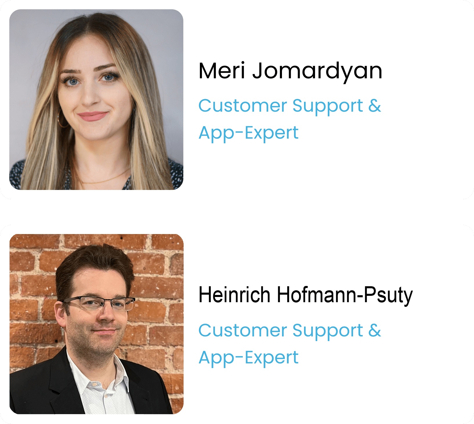 Meri and Heinrich - our App-Experts