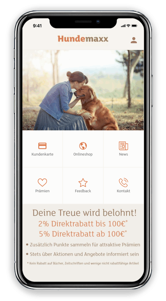Hauptseite der App